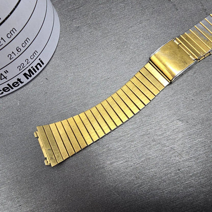 Seiko Tank Watch Men 25mm Champagne Dial Gold Tone Rectangle 6530-5420 PARTS VTG8