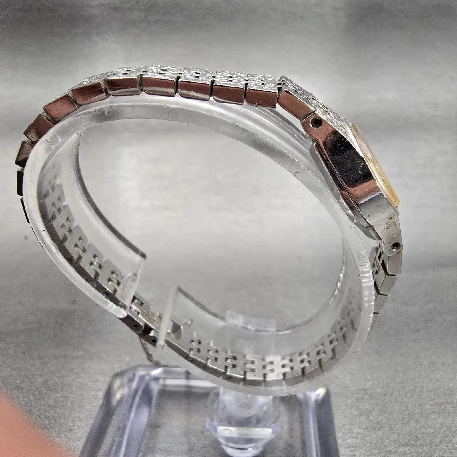 Seiko Watch Women 18mm Silver Dial Silver Tone Oval 1400-7389 Manual Wind Works8