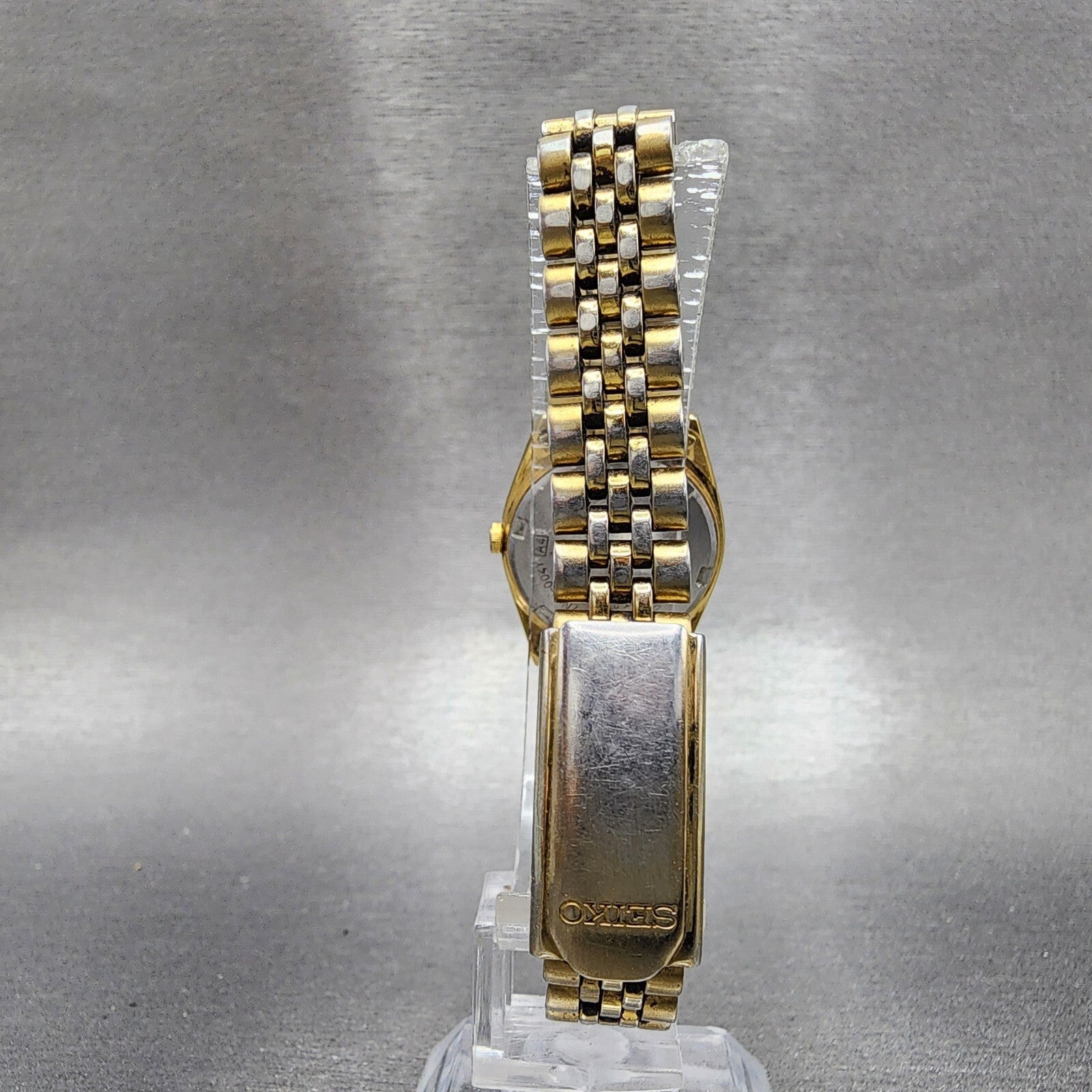 Seiko Watch Women 24mm Gold Dial Gold Tone Daydate Round 7N830041 New Battery7