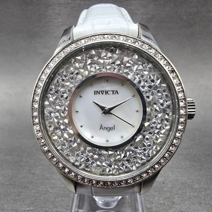 Invicta Angle Watch Women 40mm MOP Dial Silver Tone Round 24591 New Battery0