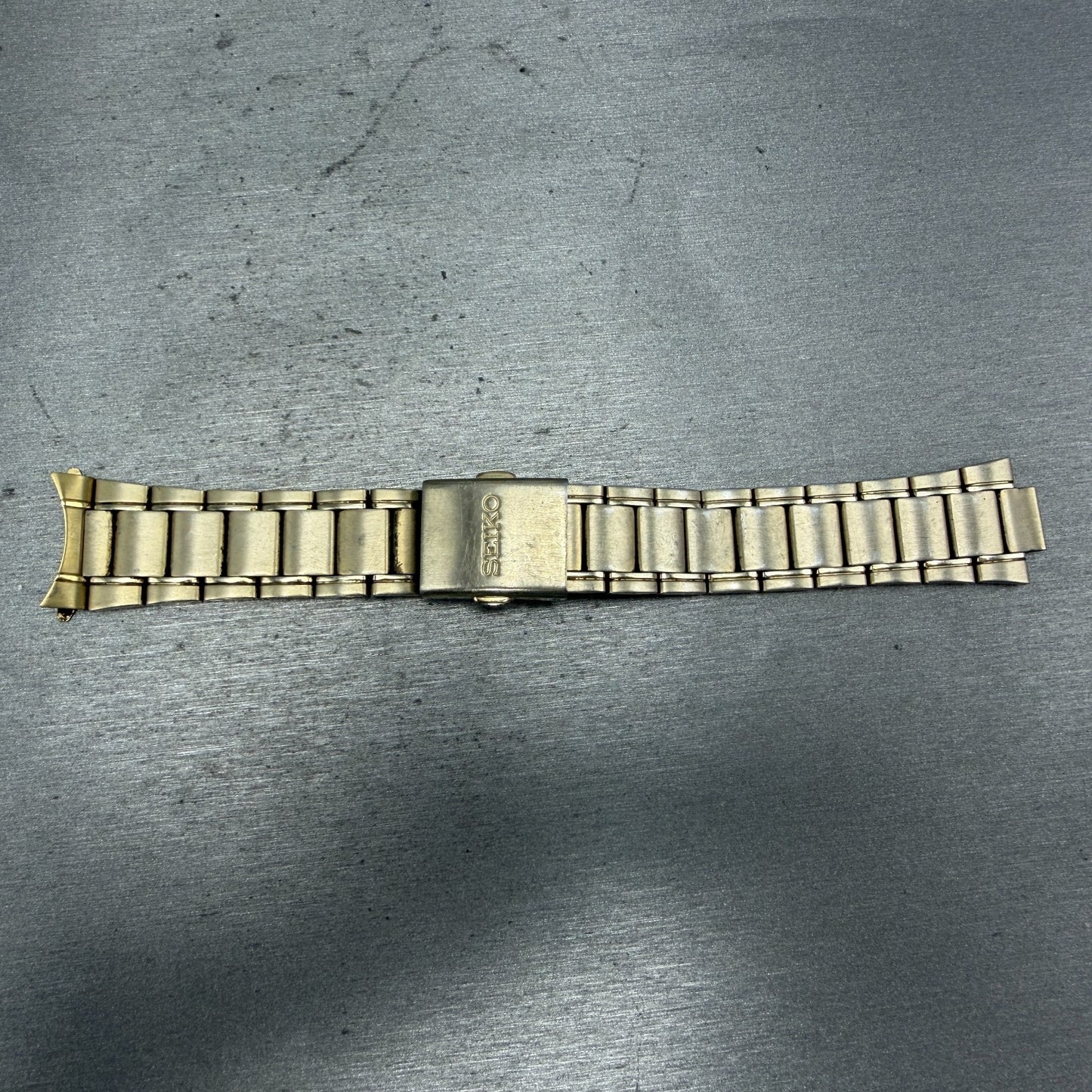 Seiko Bracelet 20mm Stainless Steel Gold Tone Tri Folding Clasp M03N-D-E Japan0