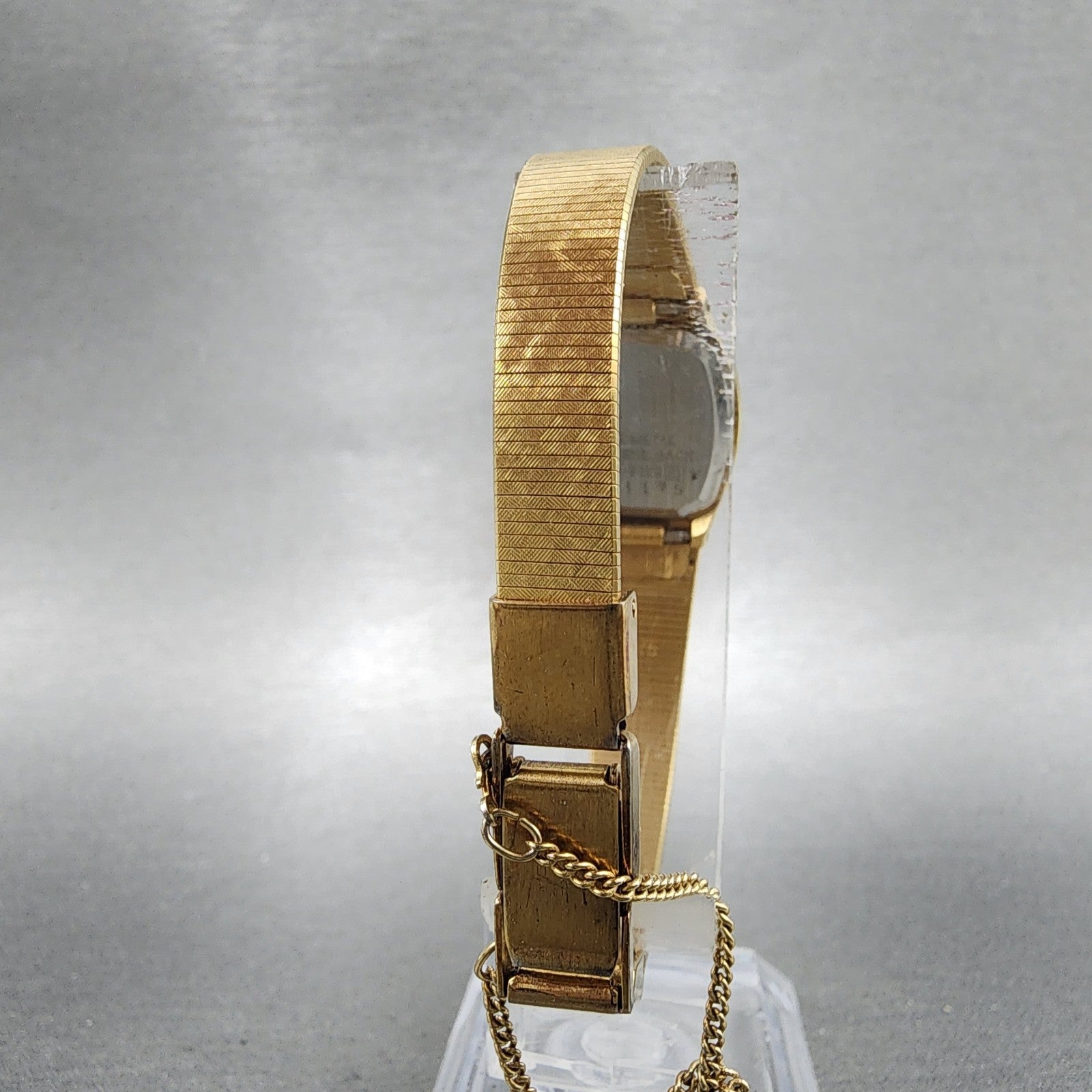 Seiko Watch Women 18mm Champagne Dial Gold Tone Rectangle 14008029 New Battery8