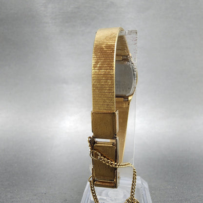 Seiko Watch Women 18mm Champagne Dial Gold Tone Rectangle 14008029 New Battery8