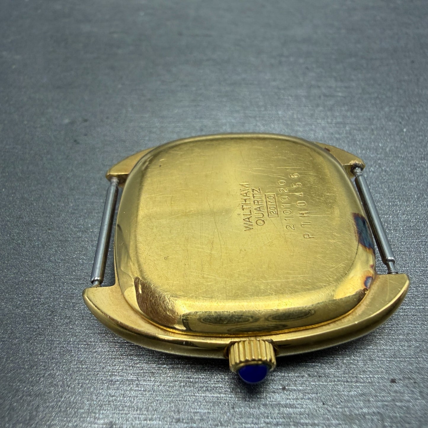 Waltham Maxim Watch Men 32mm Silver Dial Gold Plated Rectangle 2101020 PARTS9