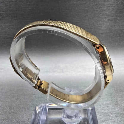 Citizen CQ Watch Women 16mm Black Dial Gold Tone Oval 5920-S49615 New Battery JF8