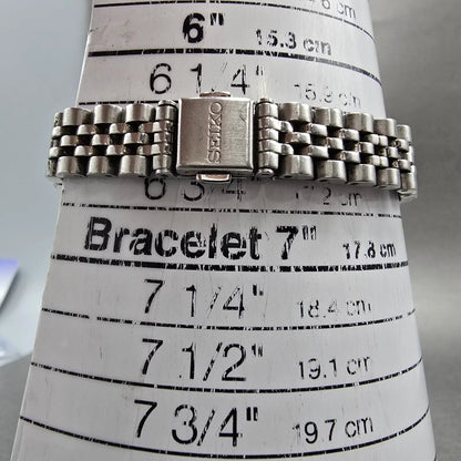 Seiko Solar Watch Women 25mm MOP Dial Silver Tone Round V117-0AN0 PARTS12