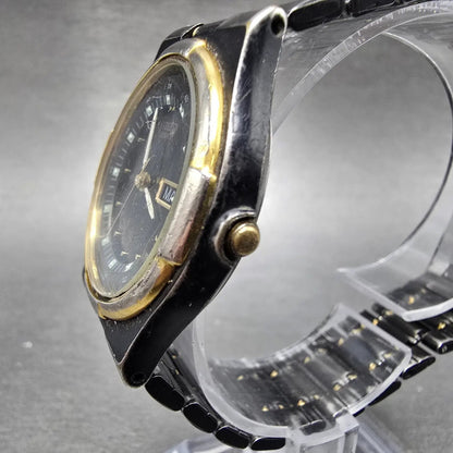 Citizen CQ Watch Men Black Dial Black & Gold Tone Daydate 6101-S04611 PARTS3