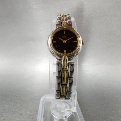 Citizen Watch Women 18mm Black Dial Two Tone Round 5920S49551 New Battery6