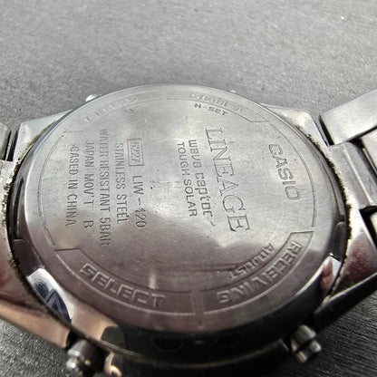 Casio Lineage Watch Men 38mm White Dial Steel Date LIW-120 Round PARTS10