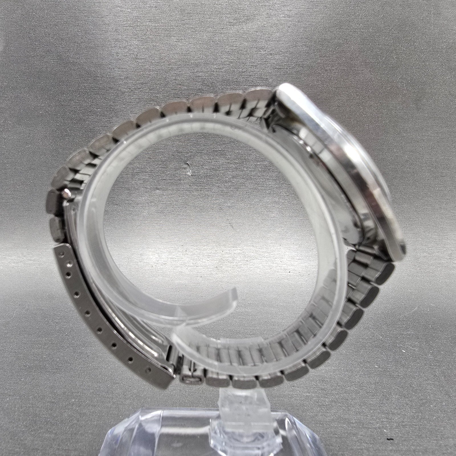 Seiko SQ Watch Men 35mm Silver Dial Silver Tone Date Round 5H22-7A09 PARTS VTG7