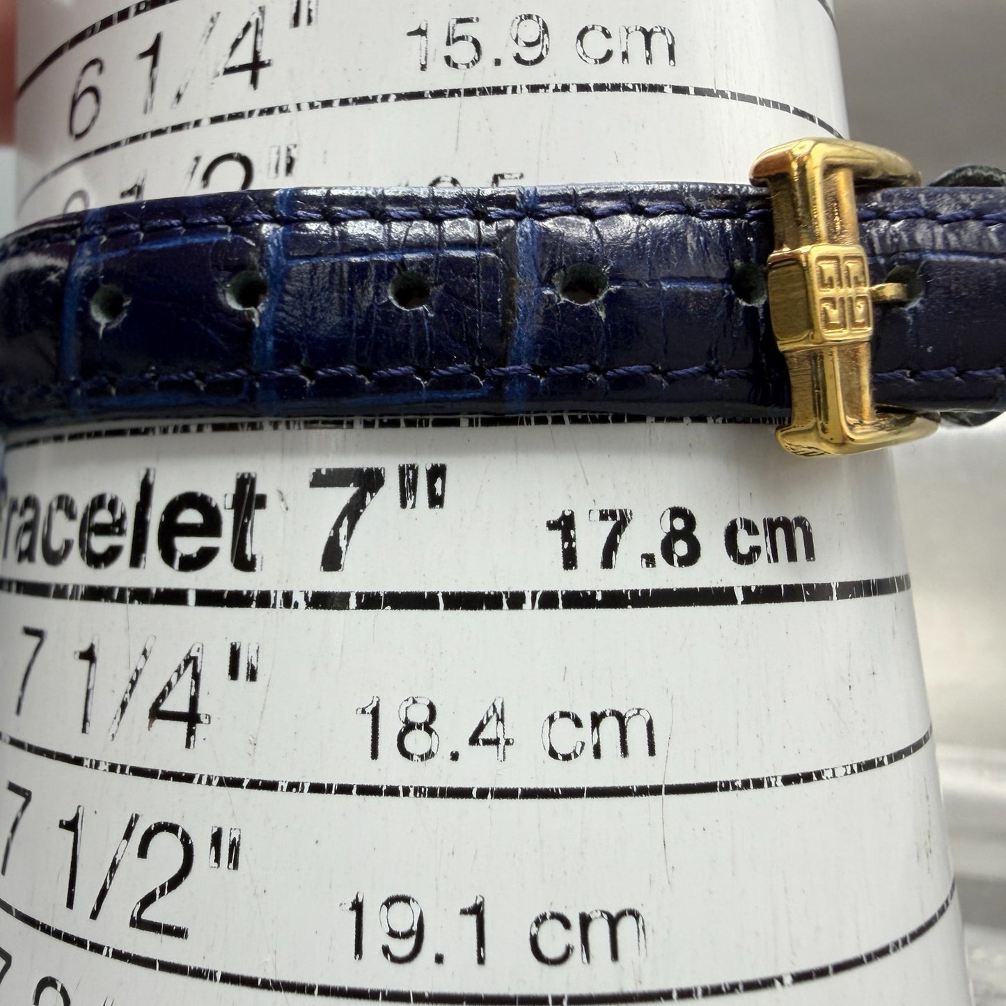 Givenchy Watch Women 24mm Blue Dial Gold Tone Round Swiss New Battery W/Box10