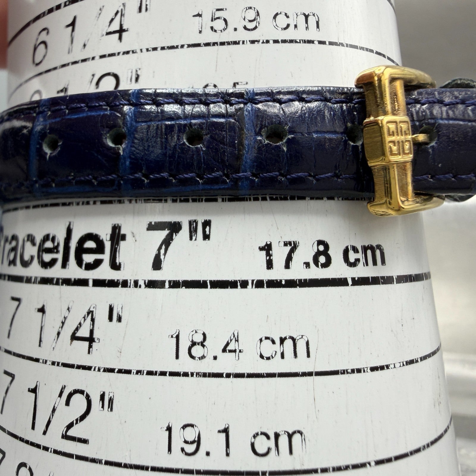 Givenchy Watch Women 24mm Blue Dial Gold Tone Round Swiss New Battery W/Box10