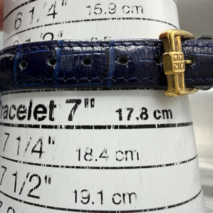 Givenchy Watch Women 24mm Blue Dial Gold Tone Round Swiss New Battery W/Box10