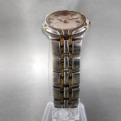 Seiko Watch Women 26mm Silver Dial Two Tone Date Round 7n820at0 New Battery5
