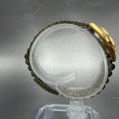 Seiko Watch Women 24mm Champagne Dial Gold Tone Daydate Round 7N83-0049 New Batt8
