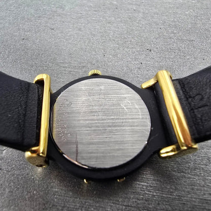 Movado Delphino Watch Women 23mm Black Dial Black & Gold Tone 80-24-822N New Bat9