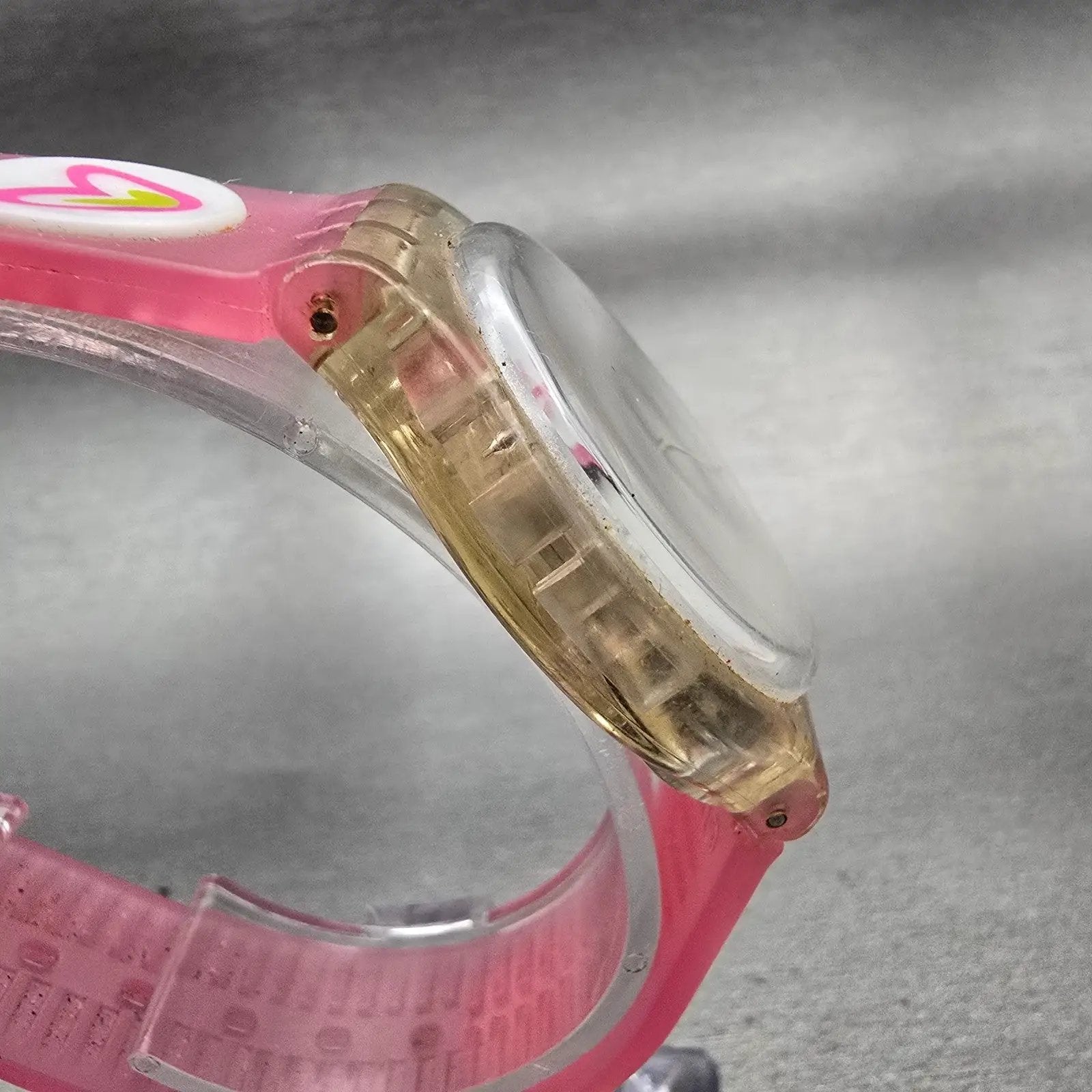Swatch Pink Candy Watch Women 34mm White Dial Clear Case Round GE177 New Battery3