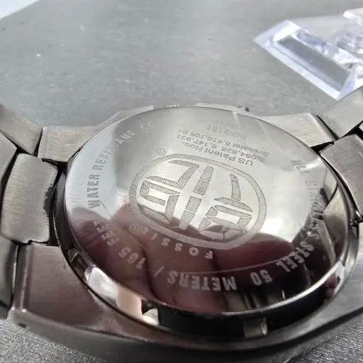 Fossil Big Tic Watch Men 44mm Red Dial Silver Tone Round BG-2151 New Battery10
