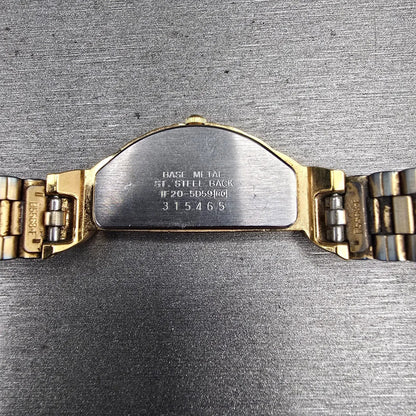 Seiko Half Moon Watch Women 15mm Black Dial Gold Asymmetrical 1F20-5D59 New Batt10