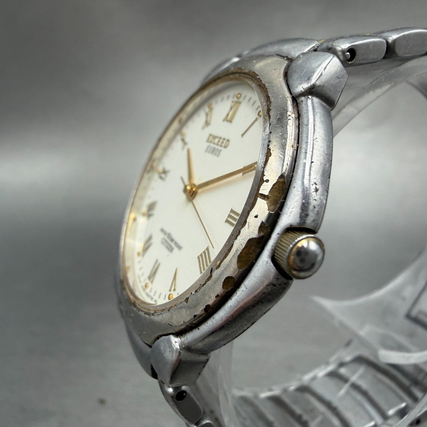 Citizen Exceed Euros Watch Men 33mm White Dial Two Tone 0330-H03558 New Battery2