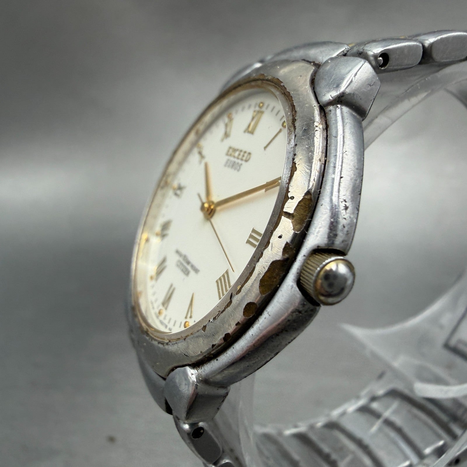 Citizen Exceed Euros Watch Men 33mm White Dial Two Tone 0330-H03558 New Battery2