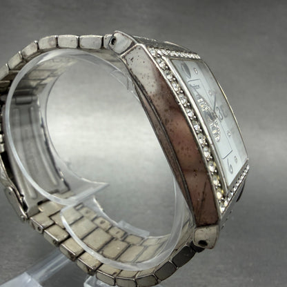 Brighton Diamond Bar Watch Women 29mm White Dial Silver Plated New Battery3