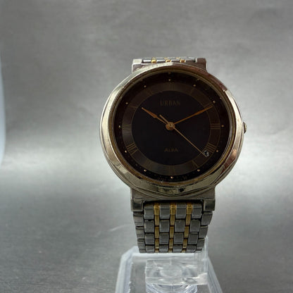 Seiko Alba Urban Watch Men 31mm Black Dial Two Tone Round V801-0910 New Battery5