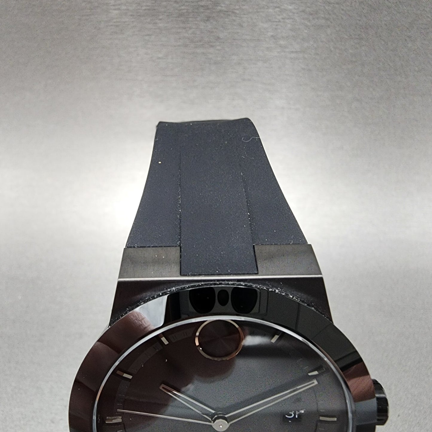 Movado Bold Fusion Watch Men 42mm Black Dial Black Tone Date Round Resin 36008395