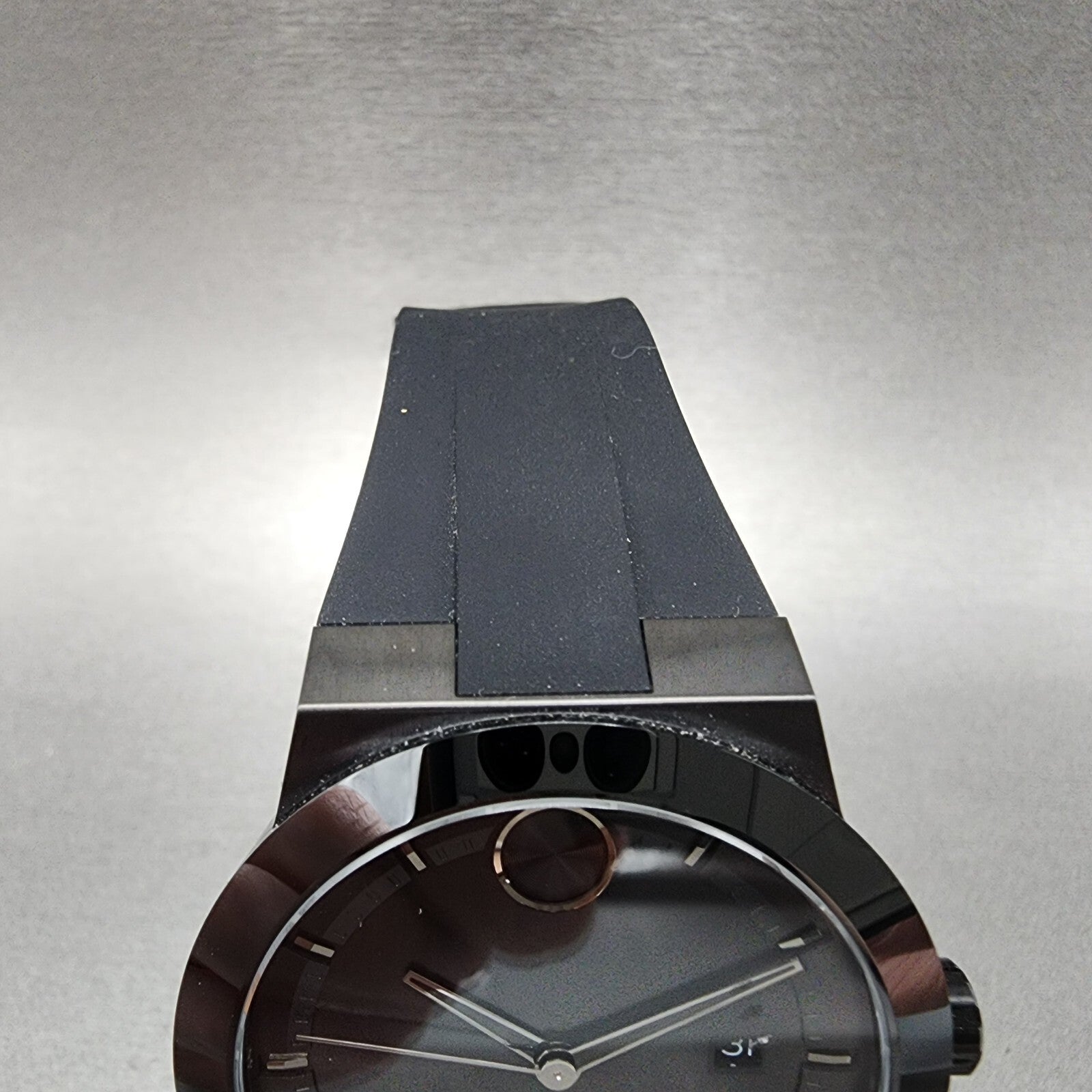 Movado Bold Fusion Watch Men 42mm Black Dial Black Tone Date Round Resin 36008395