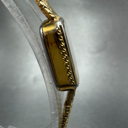 Bulova Tank Watch Women 16mm Black Dial Gold Tone 92J54 New Battery Vintage3