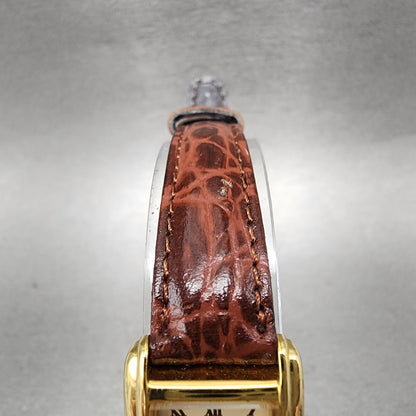 Estee Lauder Tank Watch Women 18mm cream Dial Gold Tone Rectangle New Battery4