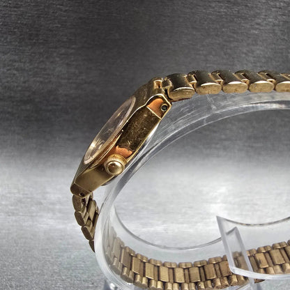 Seiko Watch Women 17mm Black Dial Gold Tone Oval 2Y01-5C89 New Battery Vintage2