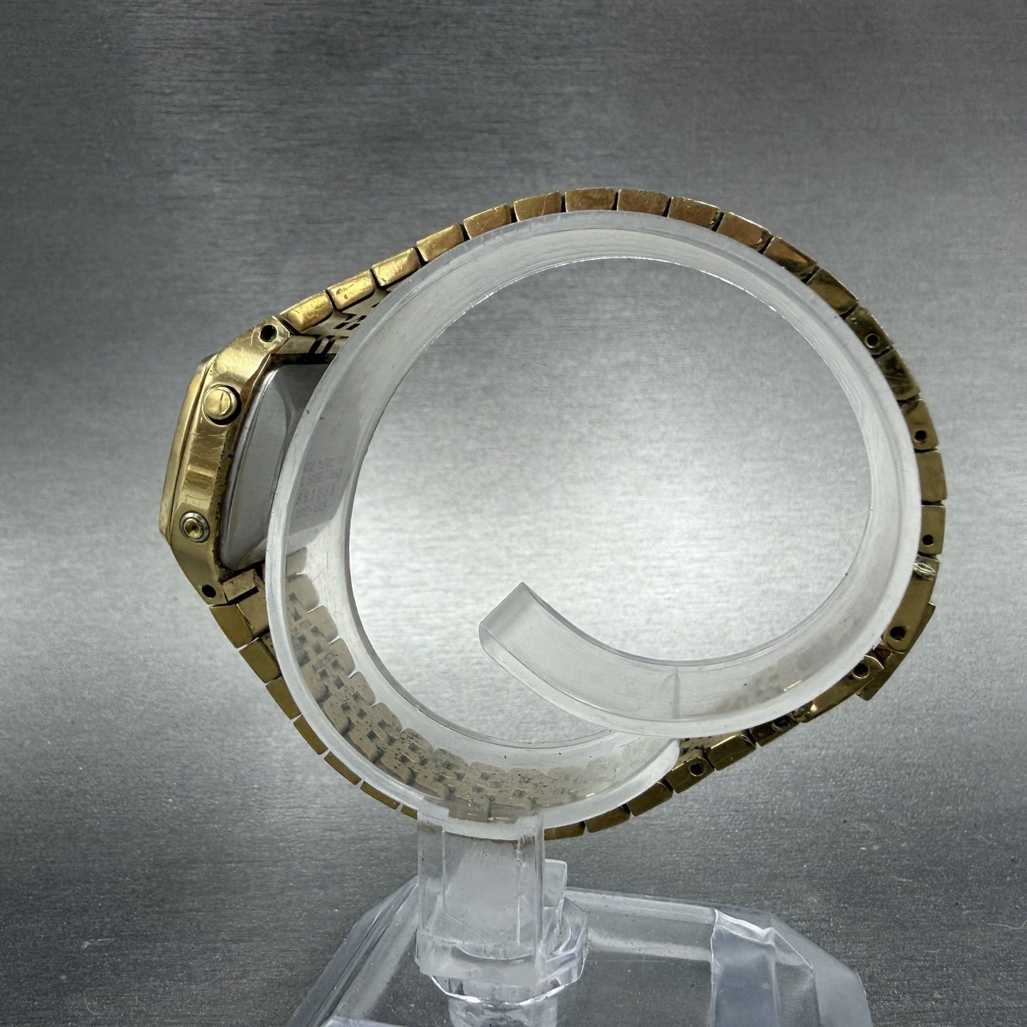 Seiko Digital Watch Women 23mm Gold Tone Month Date L012-4009 New Battery6