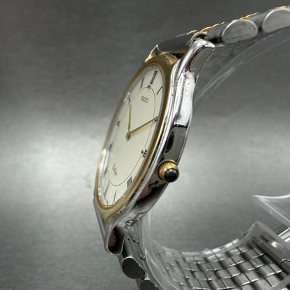 Seiko Dolce Watch Men 31mm White Dial Two Tone Round 9530-6040 New Battery2