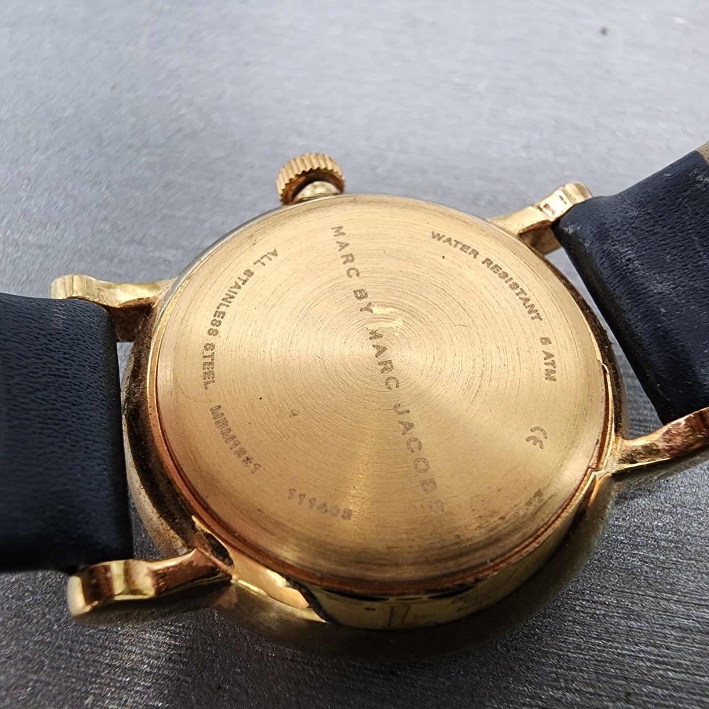 Marc Jacobs Baker Watch Women 28mm Blue Dial Rose Gold Tone Small Seconds NewBat9