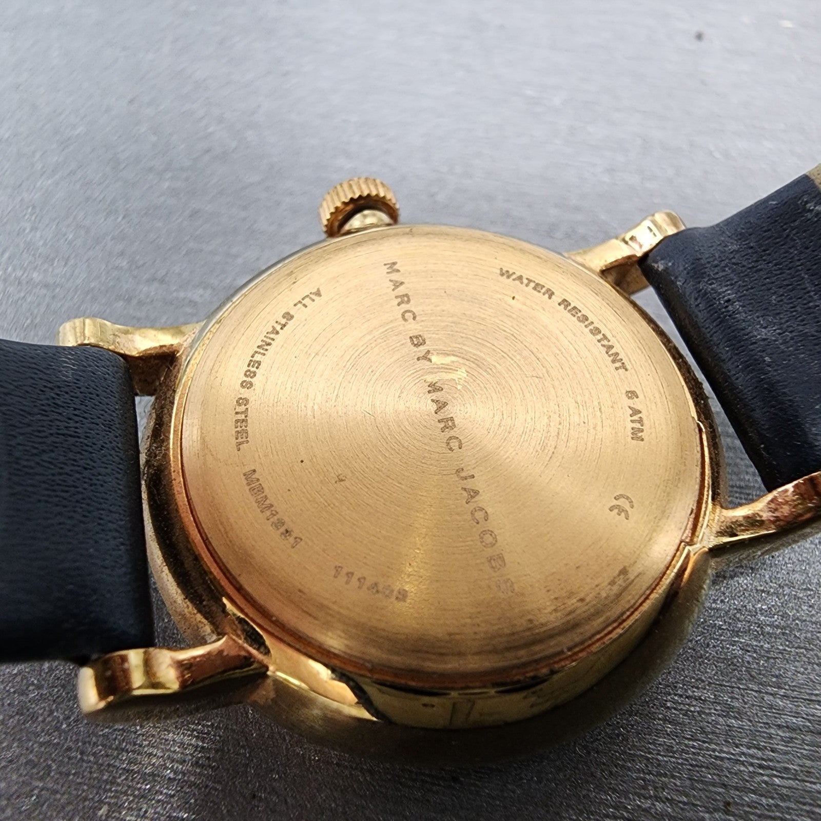 Marc Jacobs Baker Watch Women 28mm Blue Dial Rose Gold Tone Small Seconds NewBat9