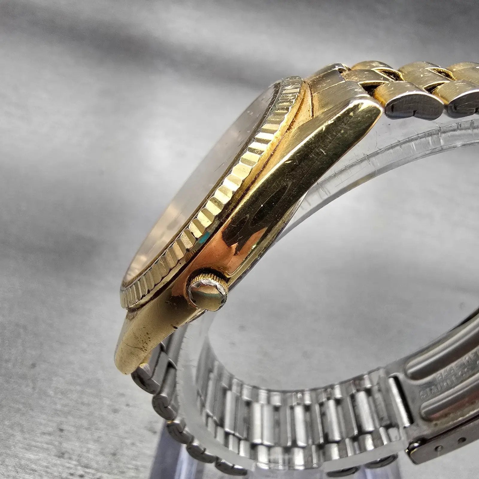 Seiko President Watch Men 36mm Gold Dial Gold Tone Daydate 5H23-8029 New Battery2