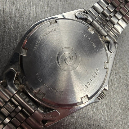 Seiko Alba Watch Men 35mm Silver Dial Silver Tone Daydate Round Y113-8100 NewBat10