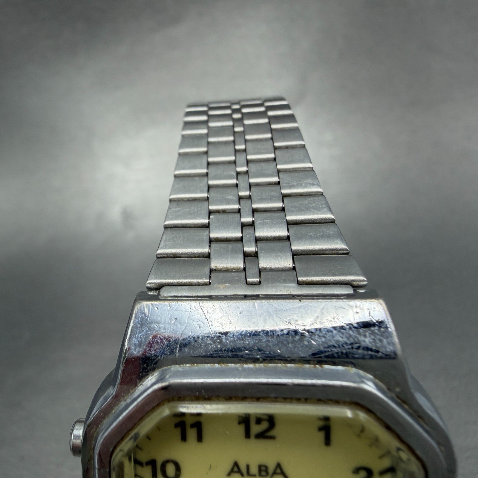 Seiko ALBA Analog Digital Watch Men Luminous Dial Silver Tone V072-5020 PARTS5