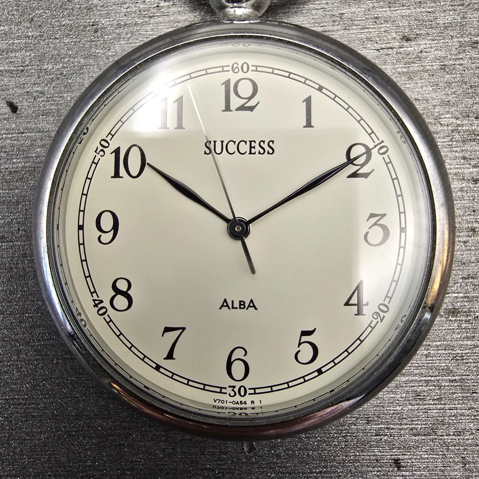 Seiko Alba Success Pocket Watch Men 36mm White Dial Silver Tone V701-0A30 NewBat1