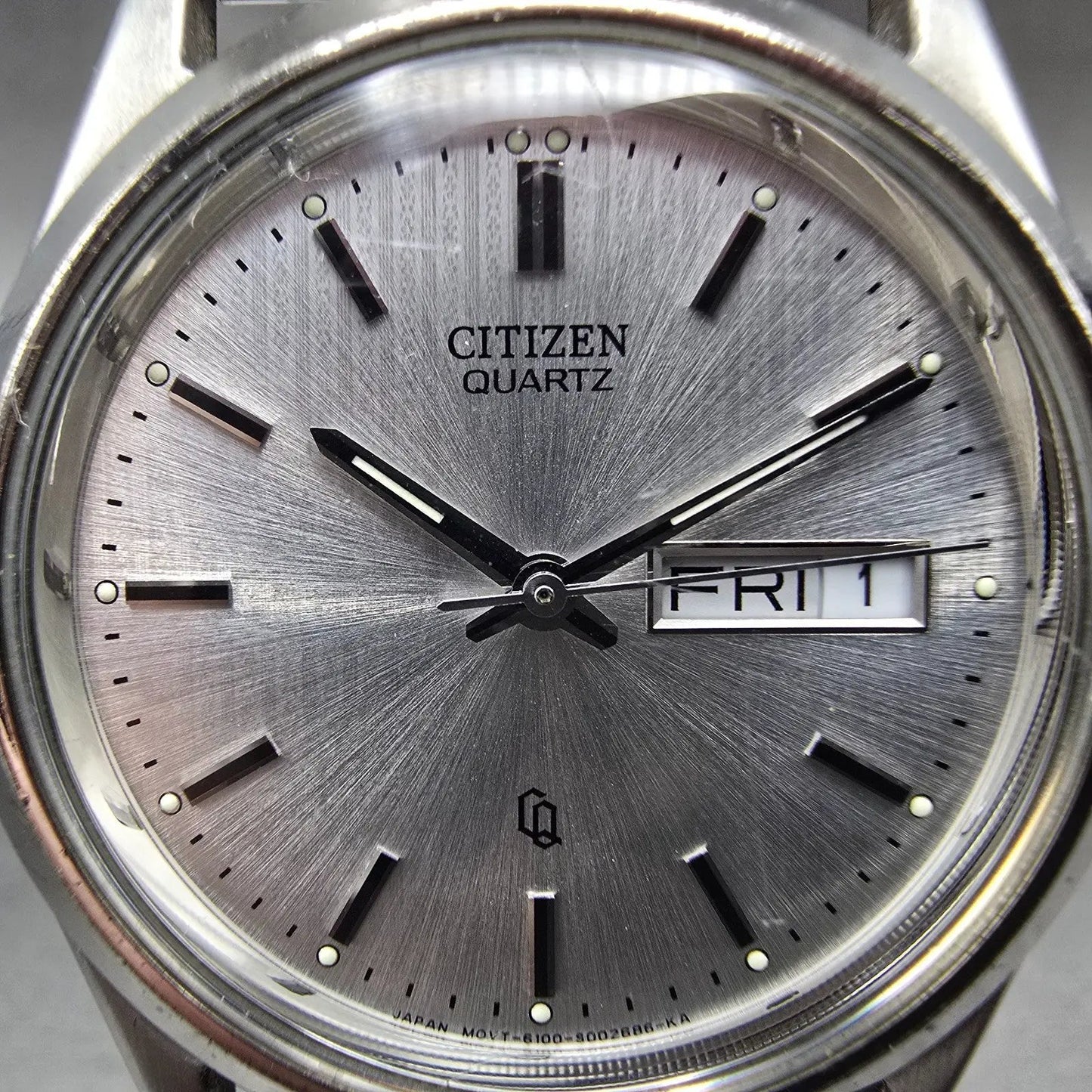 Citizen CQ Watch Men 35mm Silver Dial Silver Daydate Round 6100-S96389 PARTS2