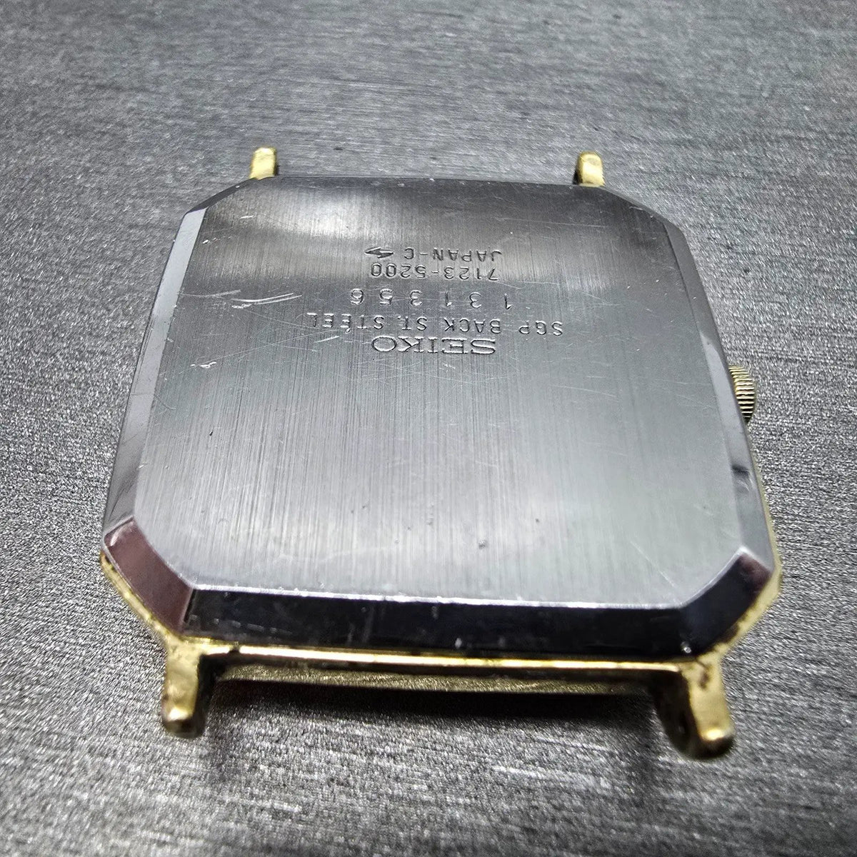 Seiko SQ Watch Men 30mm Champagne Dial Gold Daydate 7123-5200 Vintage JP PARTS8