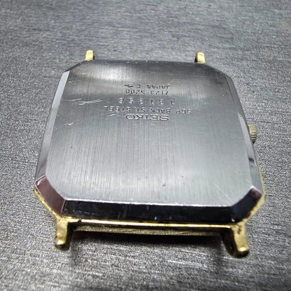 Seiko SQ Watch Men 30mm Champagne Dial Gold Daydate 7123-5200 Vintage JP PARTS8