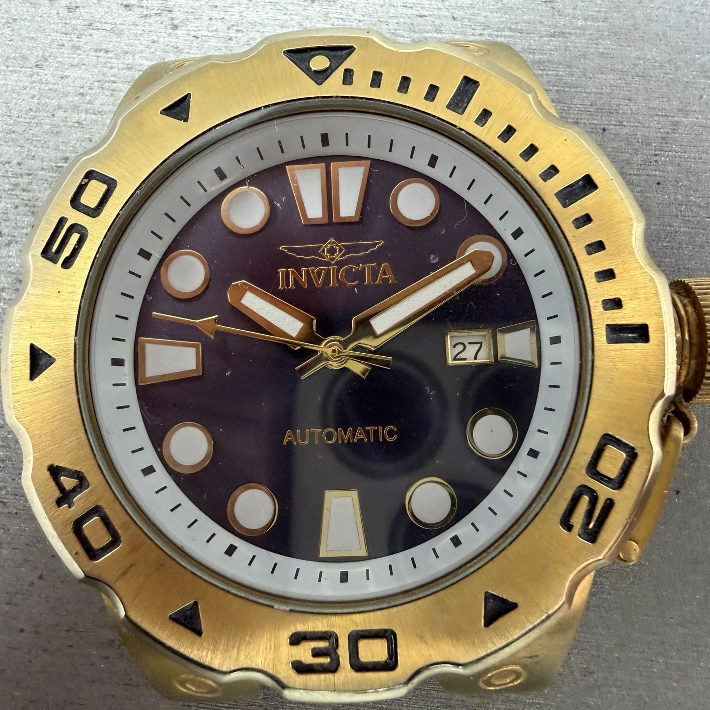 Invicta Pro Diver Exclusive Automatic Watch Men 51mm Blue Dial Gold 23505 PARTS2