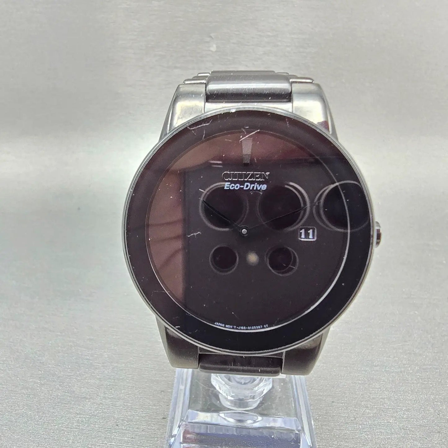 Citizen Eco-Drive Watch Men 40mm Black Dial Black Tone Date J165-S086892 Runs1