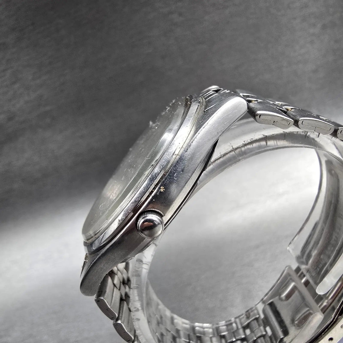 Seiko SQ Watch Men 35mm Silver Dial Silver Daydate Round 5Y23-8049 New Batt2