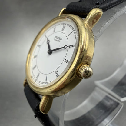 Seiko Watch Women 24mm White Dial Gold Tone Round 2Y00-0A50 New Battery2
