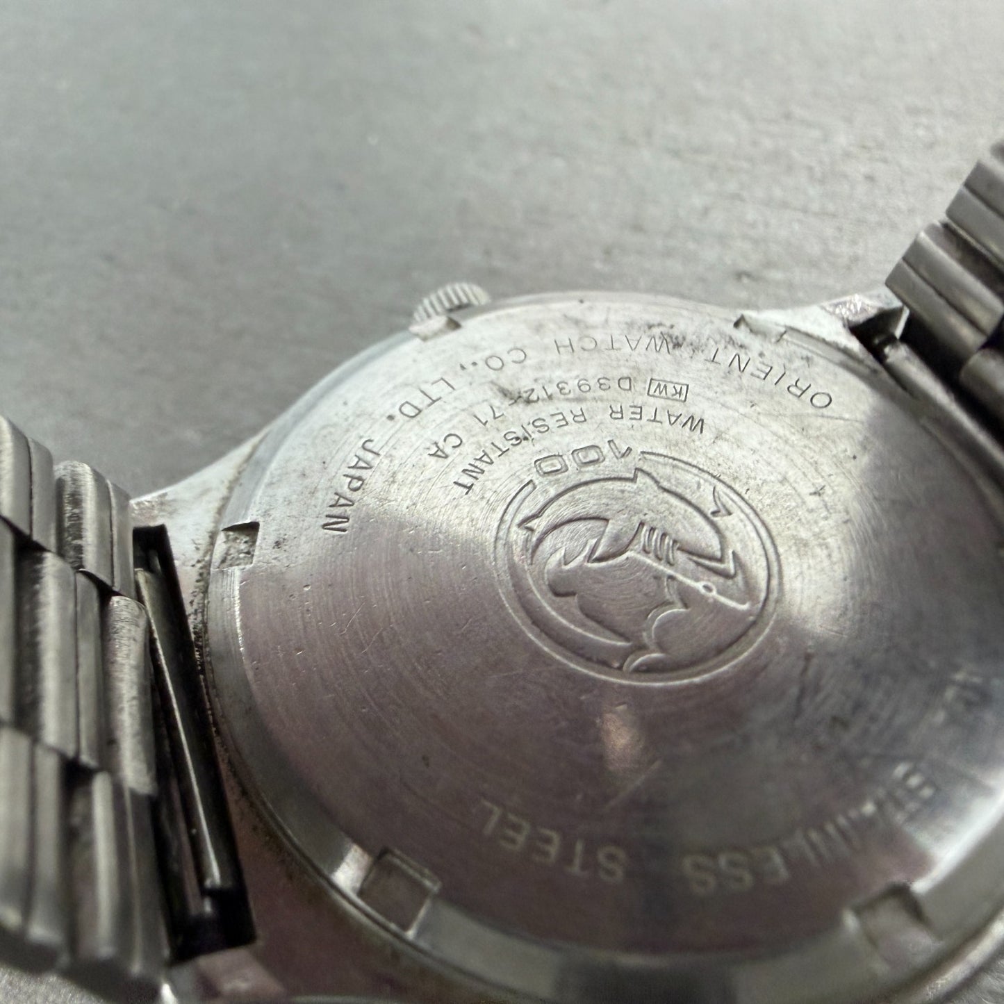 Orient Jupiter Swimmer Watch Men 35mm White Dial Silver Daydate  D39312-71 PARTS10