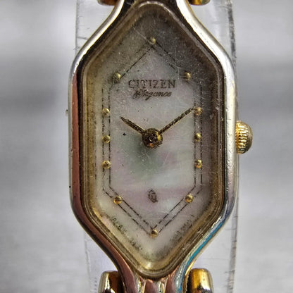 Citizen Elegance Watch Women 13mm MOP Dial Gold Tone 5421-S19872 New Battery VTG1