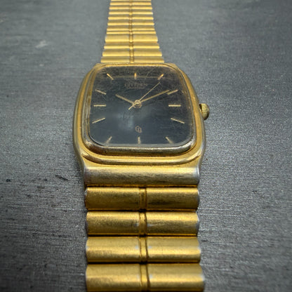 Citizen CQ Tank Watch Men 26mm Black Dial Gold Tone Rectangle 6030-S60244 PARTS3